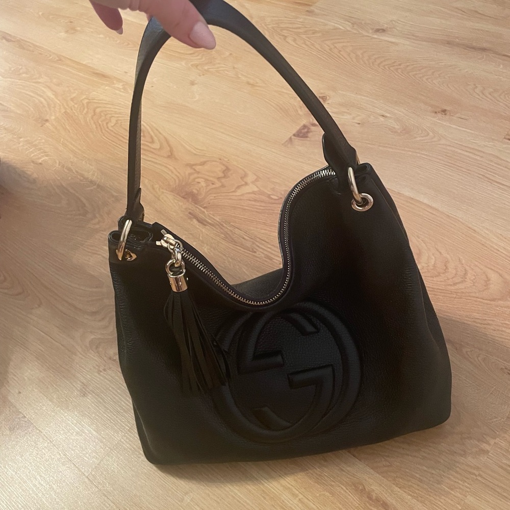 Authentic Gucci Black Soho leather Bag
